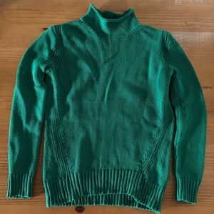 J. Crew, 1988 Rollneck Kelly Green Knit Sweater, S